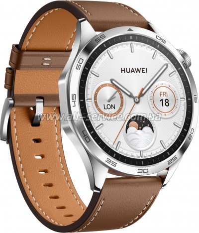 - Huawei WATCH GT 4 46mm Classic Brown Leather (55020BGW)