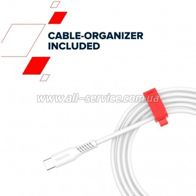 ���� ������ USB-C to USB-C 1.2m CC100SC 100W White Canyon (CNS-CC100SC12W)