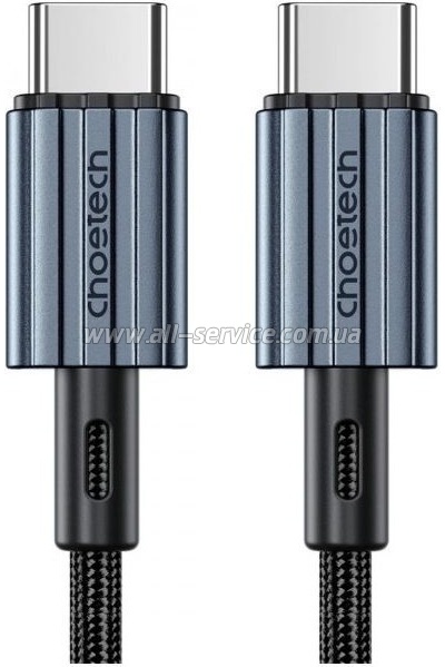 ���� ������ USB-C to USB-C 1.2m 60W braided black Choetech (XCC-1014)