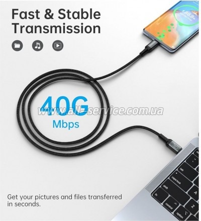 ���� ������ USB-C to USB-C 2.0m USB4 Gen 3 240W Choetech (XCC-1042)