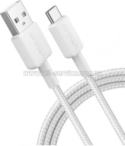 ���� ������ USB 2.0 AM to USB-C 0.9m 322 White Anker (A81H5H21/A81H5G21)