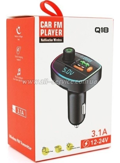 FM  Voltronic Q18  , 3.1A, USB, TF (FM-Q18EQ)