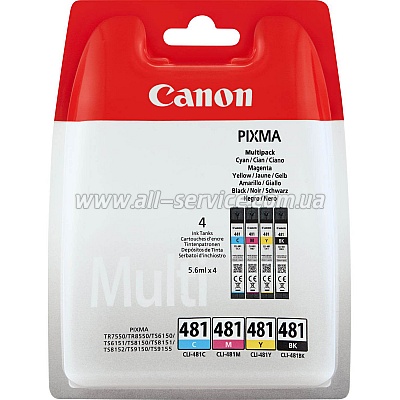   Canon CLI-481  Pixma TS6140/ TS8140 Cyan/ Magenta/ Yellow/ Black Multi Pack (2101C005)