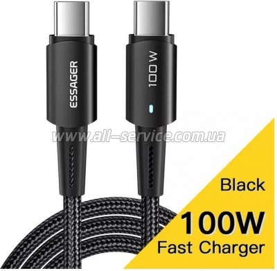 ���� ������ USB-C to USB-C 2.0m 100W black Essager (EXCTT1-CGA01)