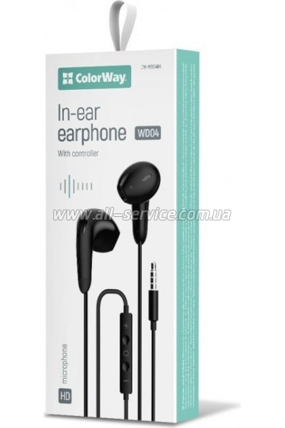  ColorWay 3.5 mm Wired Earphone Sound Wave Black (CW-WD04BK)