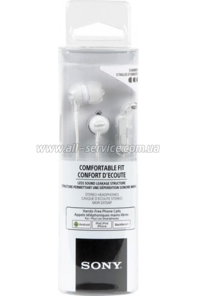 Sony MDR-EX15AP White (MDREX15APW.CE7)