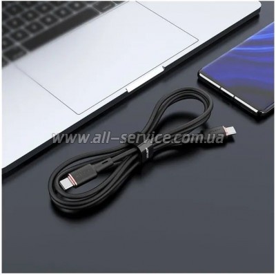 ���� ������ USB-C to USB-C 1.2m 3A 60W silicone C2-03 black Acefast (6974316280729)