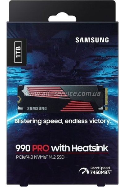  SSD M.2 2280 1TB 990 PRO with Heatsink Samsung (MZ-V9P1T0CW)