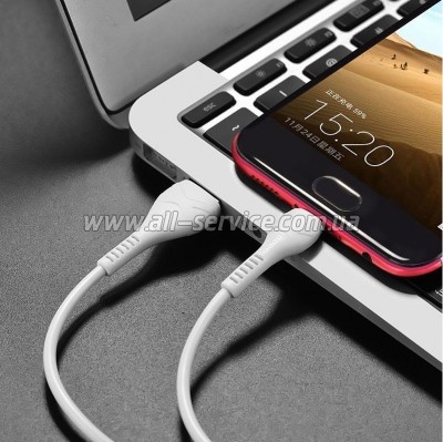 ���� ������ USB 2.0 AM to Micro 5P 1.0m 2.4A PVC X37 white HOCO (6931474710505)