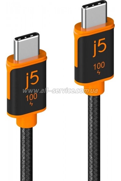 ���� ������ USB-C to USB-C 1.8m 100W 20V/5A premium J5create (JUCX25L18-N)