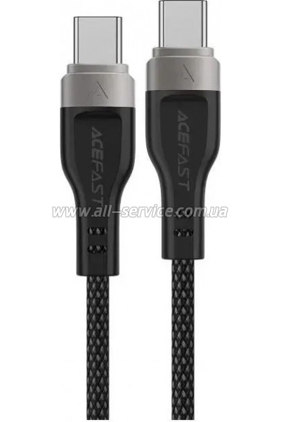 ���� ������ USB-C to USB-C 1.2m 60W 3A nylon black Acefast (6974316280217)