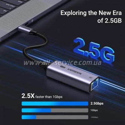 ������� USB-C to RJ45 Ethernet 2500Mbps Ugreen (25052)
