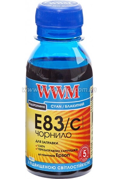 Чернила WWM для Epson Stylus Photo T50/ P50/ PX660 100г Cyan Водорастворимые (E83/C-2) светостойкие Чернила WWM для Epson Stylus Photo T50/ P50/ PX660 100г Cyan Водорастворимые (E83/C-2) светостойкие