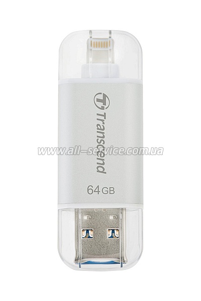  64GB Transcend Go 300 USB/ Lightning Silver (TS64GJDG300S)