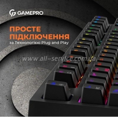  GamePro MK180B Hot-Swap Red Swich RGB USB UA Black (MK180B)