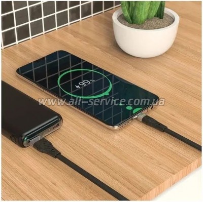 ���� ������ USB 2.0 AM to USB-C 1.0m 3A silicone X53 black HOCO (6931474738097)