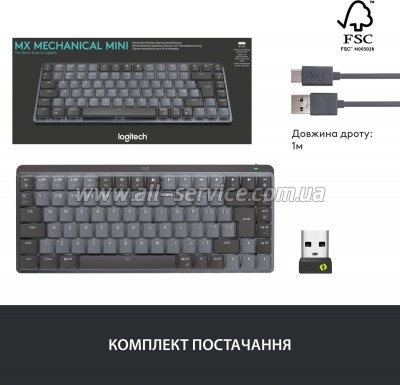 Logitech MX Mechanical Mini Illuminated UA Graphite (920-010782)