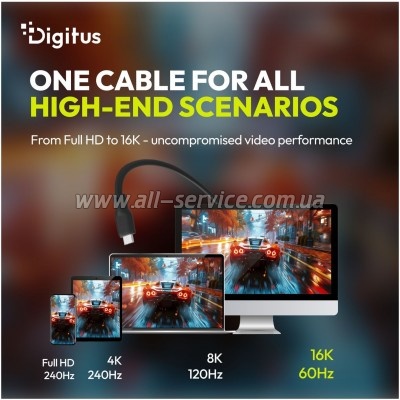 ���� ������ USB-C to USB-C 1.5m USB4 2.0 80G 240W 16K silicone black Digitus (AK-300350-015-S)
