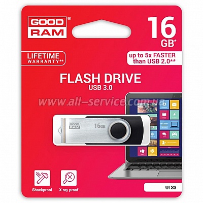 ��e��� Goodram 16GB Twister Red USB 3.0 (UTS3-0160R0R11)