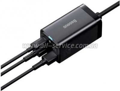 �������� ������� Baseus 2xUSB-C 65W + 2xUSB GaN + cable USB-C to USB-C 100W 1.0m black (CCGP040101)