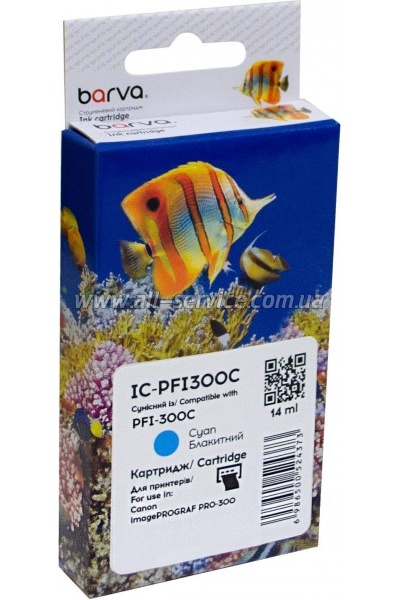 �������� Barva Canon PFI-300C/ 4194C001 cyan (IC-PFI300C)