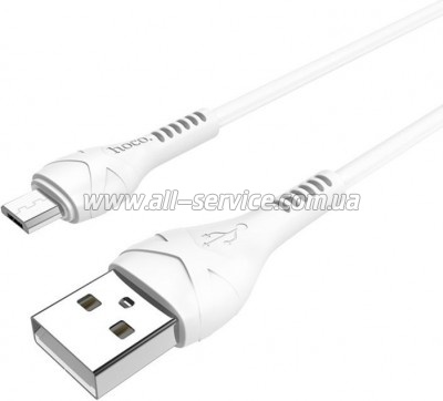 ���� ������ USB 2.0 AM to Micro 5P 1.0m 2.4A PVC X37 white HOCO (6931474710505)