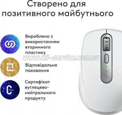  Logitech MX Anywhere 3S  MAC Wireless Pale Grey (910-006946)