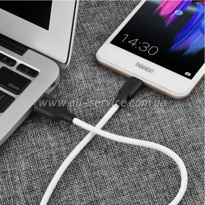 ���� ������ USB 2.0 AM to Micro 5P 1.0m 2A silicone X21 black+white HOCO (6957531071389)