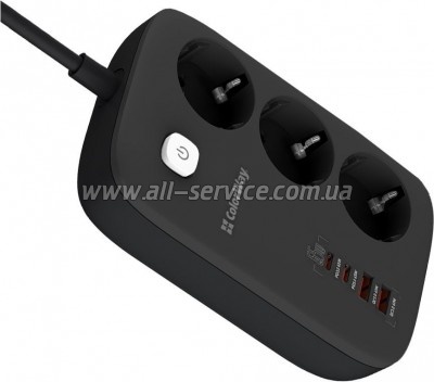 ������� ������ ������� ColorWay CW-CHE34PDB 3 ���/ 4USB GaN3 Pro (CW-CHE34PDB)