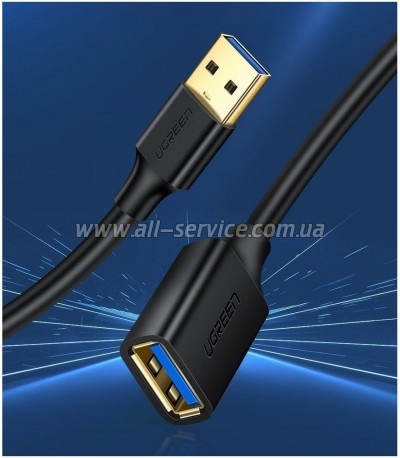 ���� ������ USB 3.0 AM/AF 3.0m US129 Black Ugreen (30127)