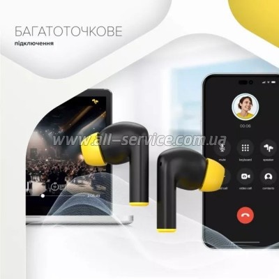  Canyon Hexagon 7 TWS ANC+ENC Wireless Charge Black/Yellow (CNS-TWS7BY)