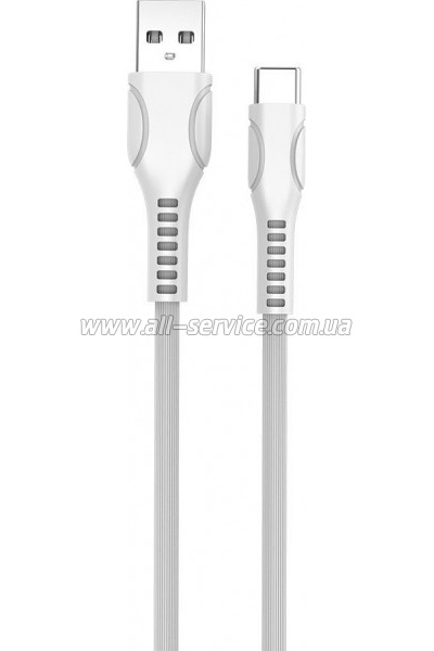 ���� ������ USB 2.0 AM to USB-C 1.0m line-drawing white ColorWay (CW-CBUC029-WH)