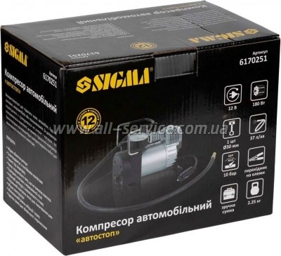 ������������� ���������� Sigma 12�, 180��, 37�/���, 10��� (6170251)