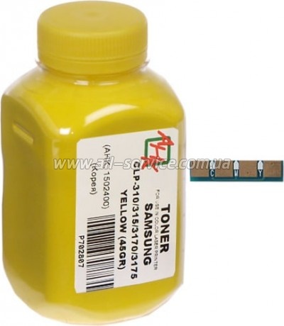 Тонер + чип АНК Samsung CLP-310/ 315/ 3175 бутль 45г Yellow (1502408) Тонер + чип АНК Samsung CLP-310/ 315/ 3175 бутль 45г Yellow (1502408)