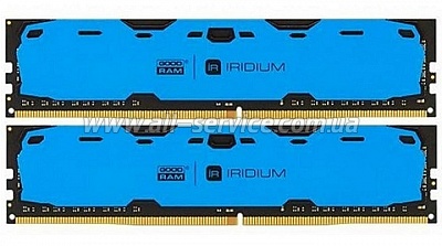  16Gb GOODRAM DDR4 2400MHz Iridium Blue 2x8GB (IR-B2400D464L15S/16GDC)