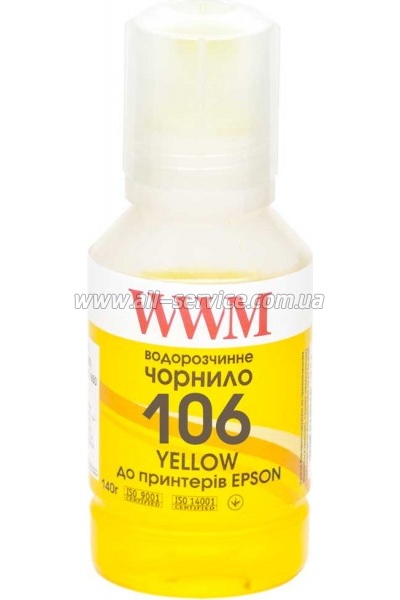  WWM 106  Epson L7160/ 7180 140 Yellow (E106Y)