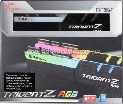     DDR4 16GB (2x8GB) 3000 MHz TridentZ RGB Black G.Skill (F4-3000C16D-16GTZR)