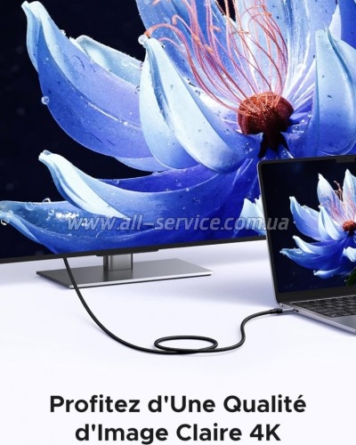 ���� ������ USB-C to USB-C 2.0m 240W 10Gbps braided black Ugreen (95619)