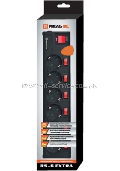 ������� ������ REAL-EL RS-6 EXTRA 5m black (EL122300003)