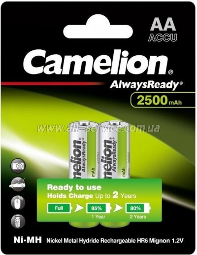 ����������� Camelion AA 2500mAh Ni-MH AlwaysReady * 2 R6-2BL (NH-AA2500�RBP2)