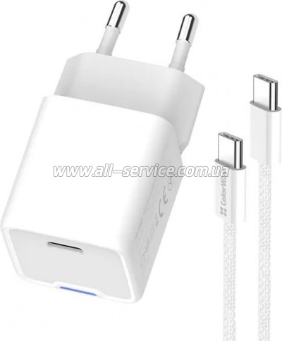 �������� ������� ColorWay GaN Mini 30W PD (CW-CHS054PDC-WT)