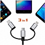 ���� ������ USB 2.0 AM to Lightning + Micro 5P + USB-C 1.0m black REAL-EL (EL123500035)