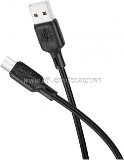 ���� ������ USB 2.0 AM to Micro 5P 3.0m Lenny silicone BX113 black BOROFONE (6941991115547)