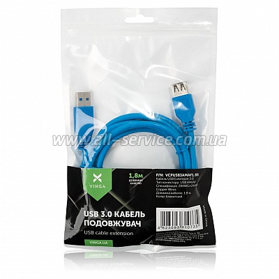   USB 3.0 AM/AF 1.8m Vinga (VCPUSB3AMAF1.8B)