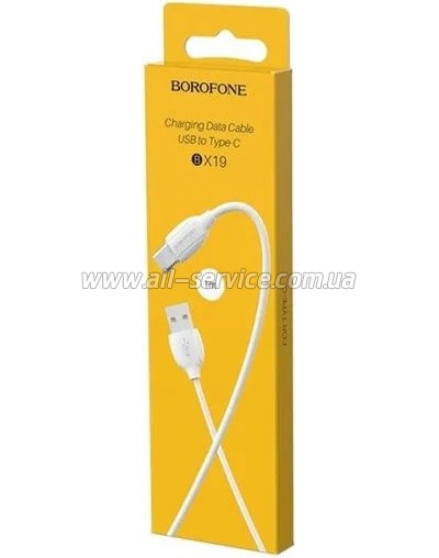���� ������ USB 2.0 AM to USB-C 1.0m 3A white BOROFONE (6931474701800)