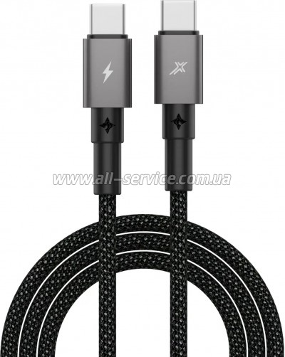 ���� ������ USB-C to USB-C 1.0m 100W black Grand-X (CC-08B)