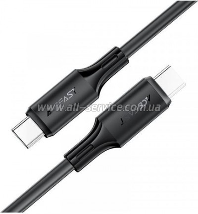 ���� ������ USB-C to USB-C 1.2m 3A 60W silicone black Acefast (6974316284161)