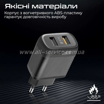 �������� ������� Promate 18W 2xUSB-A (biplug-qc3.eu-bk)