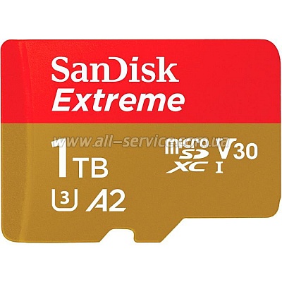   SanDisk 1TB microSD class 10 UHS-I U3 V30 Extreme (SDSQXAV-1T00-GN6MA)