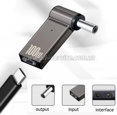 ������� PD 100W USB Type-C Female to DC Male Jack 4.5x3.0 mm HP ST-Lab (PD100W-4.5x3.0mm-HP)